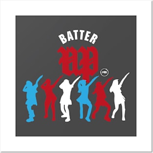 Silhouette design of the babymonster group in the batter up era Posters and Art